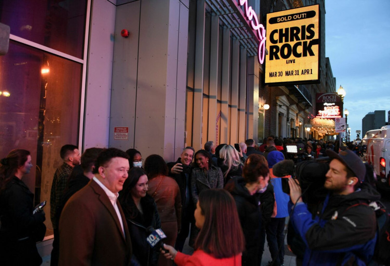 克里斯洛克在奧斯卡頒獎典禮結束後首度在波士頓演出，門票銷售一空。   圖：達志影像/路透社