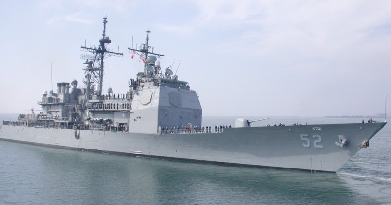 美國海軍2023財年建議24艘艦船退役，其中提康德羅加級導彈巡洋艦「碉堡山號(CG-52)」曾在1996飛彈危機中在台海巡弋紀錄。   圖：翻攝US Navy
