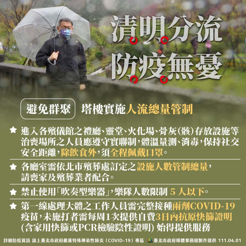 清明節即將來臨，台北市將實施塔樓人流管制。   圖：台北市政府 / 提供