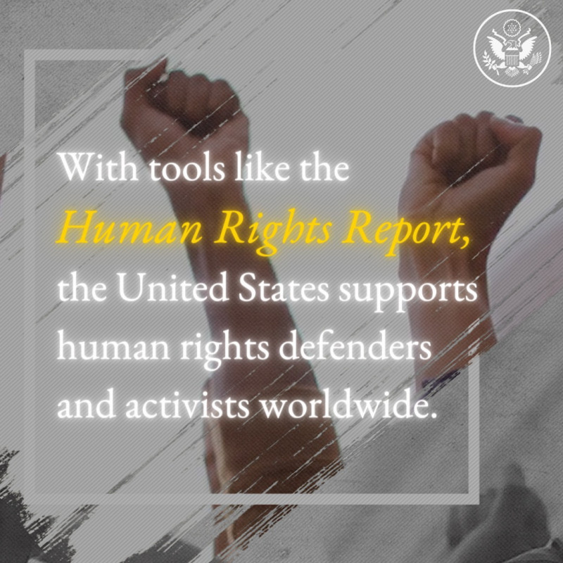 美國國務院每年要會向國會提交《各國人權報告》，最新的報告裡，總共記錄198個國家與地區的人權狀況。   圖：翻攝自美國務險臉書