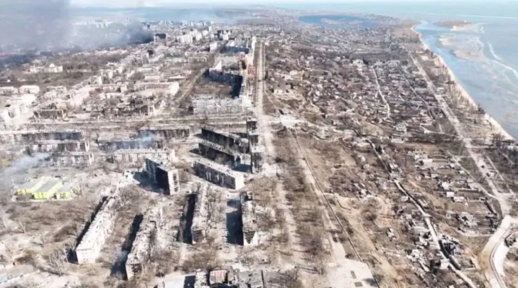 慘遭俄軍戰火蹂躪的烏克蘭城市馬里烏波爾。   圖 : 翻攝自「樞密院十號」