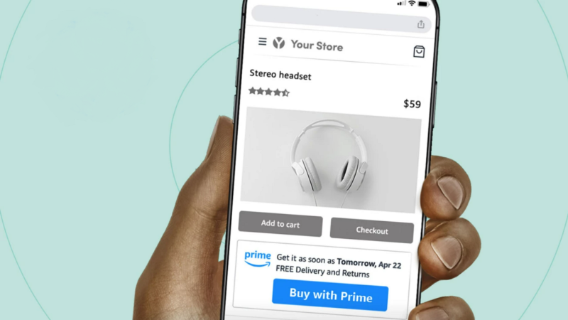 亞馬遜即將推出一項「Buy with Prime」的新服務，允許第三方商家利用亞馬遜龐大的運輸和物流網路在自己的網站上完成訂單。   圖：翻攝自亞馬遜官網
