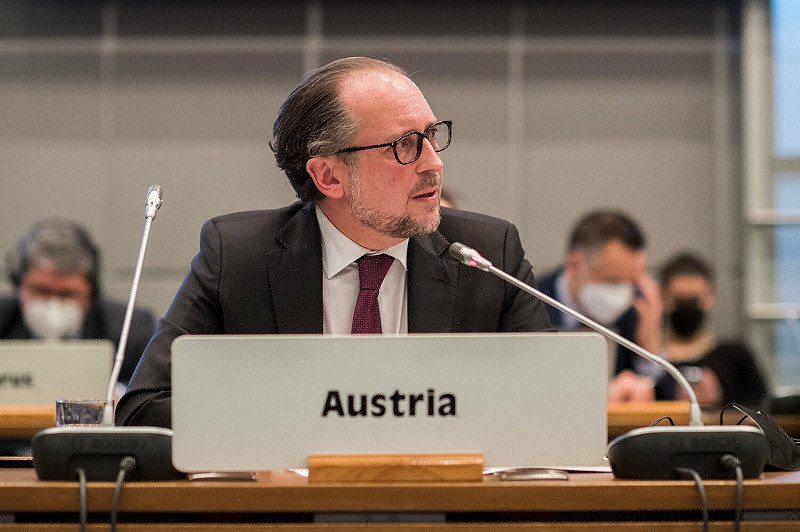 奧地利外交部長沙倫伯格（Alexander Schallenberg）表示，烏克蘭不應在今年 6 月獲得歐盟候選國的資格。   圖：翻攝自沙倫伯格推特