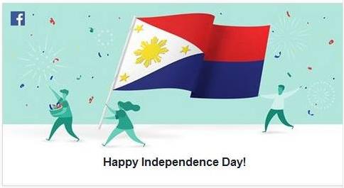 6月12日是菲律賓獨立紀念日，臉書po紀念圖時卻把菲國國旗倒插，經過網友提醒，才趕緊更正。   圖：翻攝網路