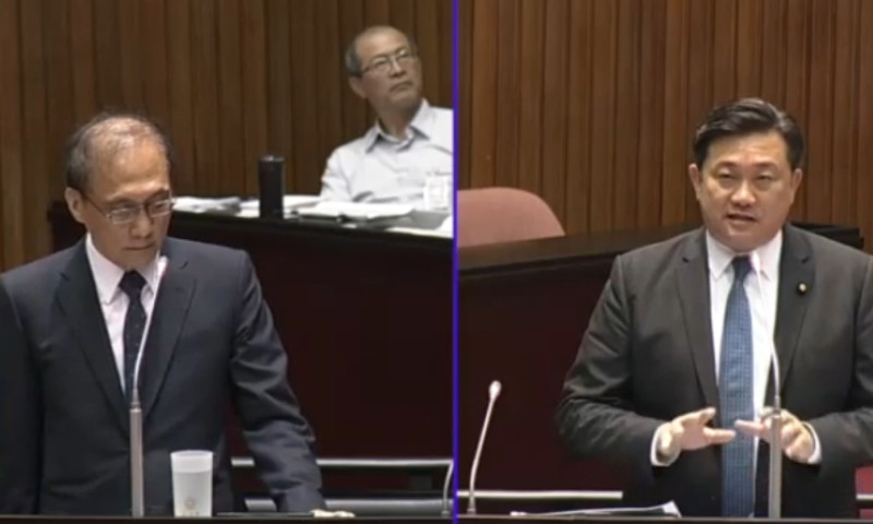 行政院長林全（左）28日備詢時表示，ECFA若真的對台灣不利，就會有終止的可能。   圖：立法院IVOD