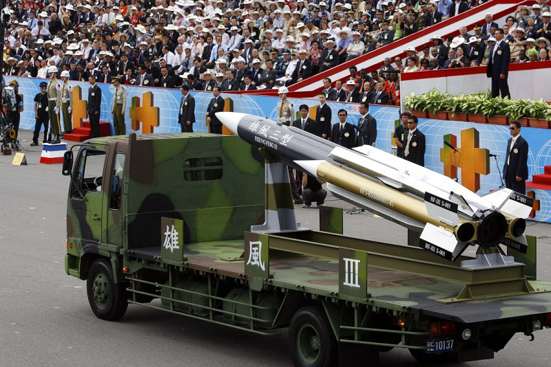 2007年國慶所展示的雄三飛彈。   圖：達志影像/路透社資料照片
