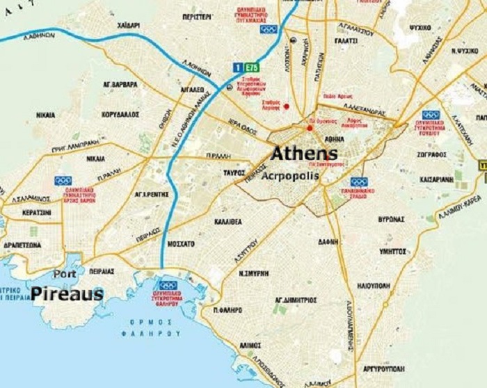 在希臘總理齊普拉斯啟程前往中國訪問前刻，希臘國會1日同意出售彼里夫斯港（Piraeus port）67％的股權給中國遠洋運輸集團公司。   圖：Piraeus port官網