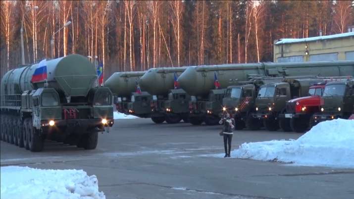 可搭載核彈頭的俄製SS-27「白楊-M」洲際彈道導彈。   圖：翻攝俄羅斯國防部(資料照片)