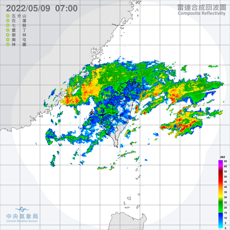 受到華南雲雨區東移影響，今天全台各地包括澎湖、金門、馬祖，都將有局部短暫陣雨或雷雨。   圖：中央氣象局/提供