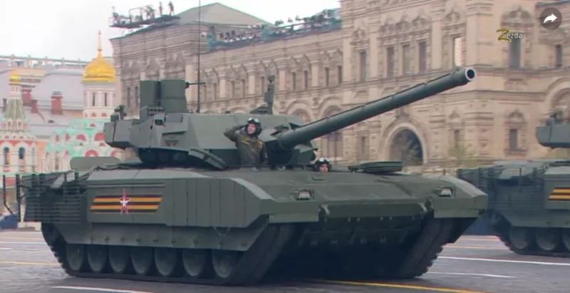 俄羅斯勝利日閱兵，T-14 「阿瑪塔」主戰坦克。 圖:新華社直播