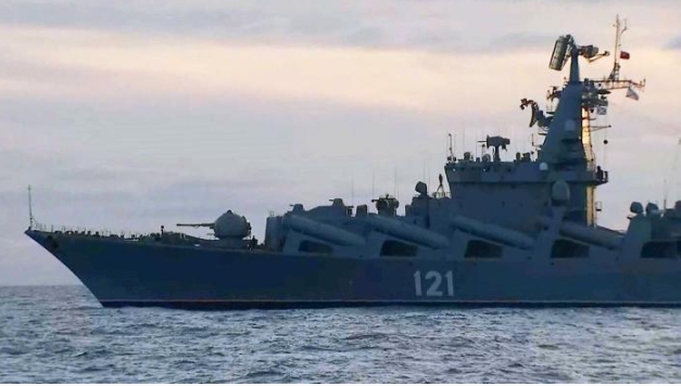 俄國黑海旗艦莫斯科號遭擊沉，成為俄軍的奇恥大辱。   圖 : 翻攝自騰訊網