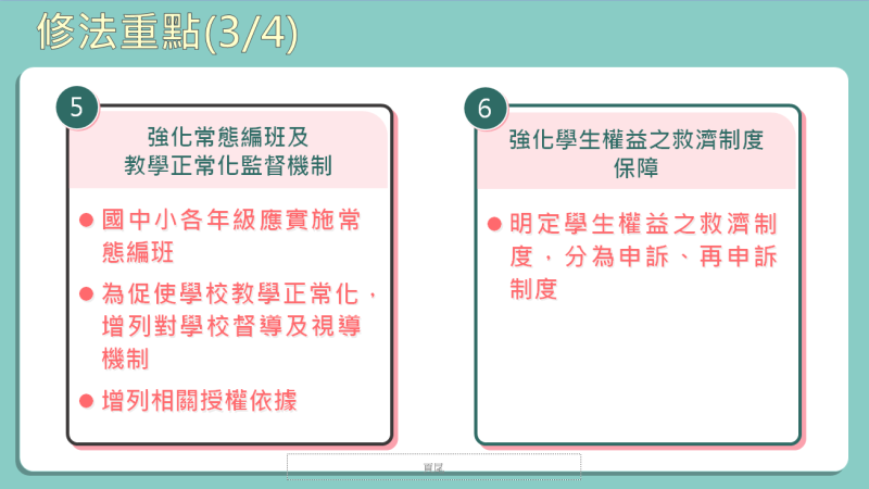 國民教育法修法重點之三。   圖：教育部提供