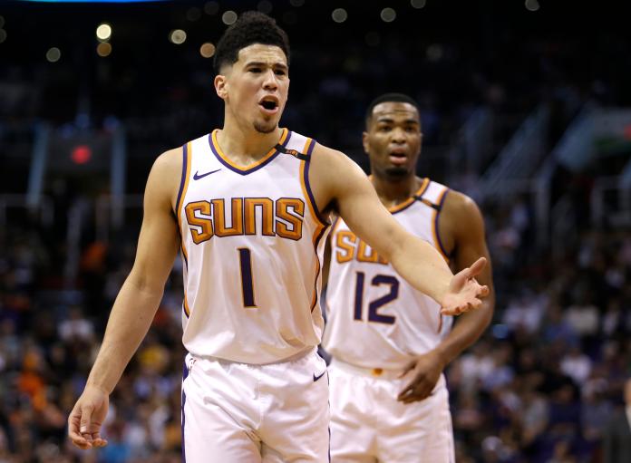 鳳凰城太陽球星Devin Booker。   圖／美聯社／達志影像