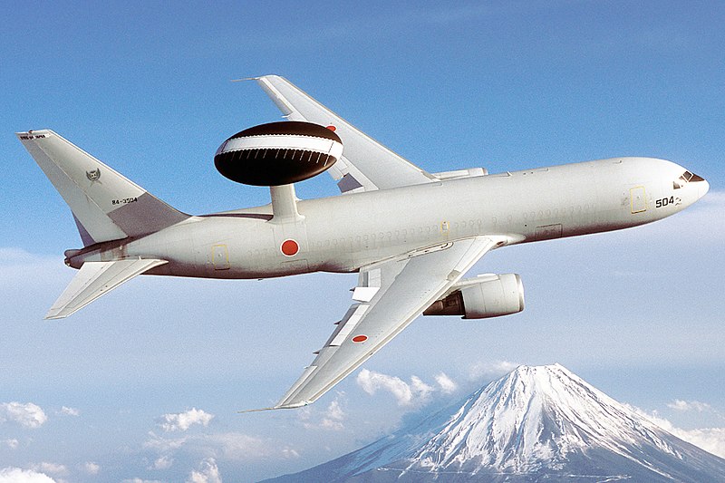 日本自衛隊空中預警機E767   圖：取自維基百科　航空自衛隊拍攝