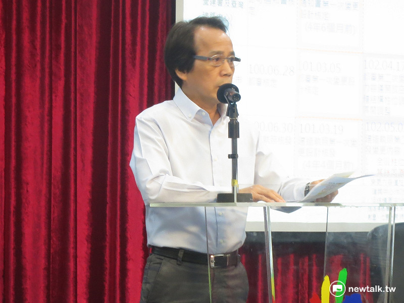 針對大巨蛋案，北市副市長林欽榮19日上午召開記者會，提出4大改善原則。   圖：呂佳峻/攝