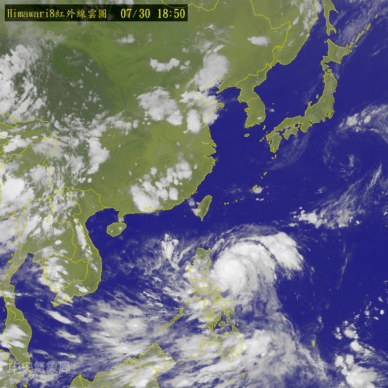 中央氣象局預測，不排除31日晚間發布今年第4號颱風「妮妲」海上警報。   圖：中央氣象局
