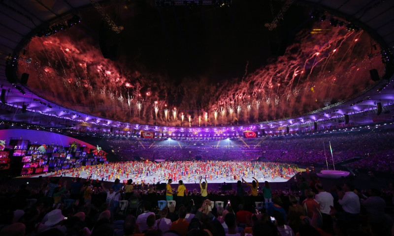 2016里約奧運5日當地時間登場，展開4個小時華麗開幕儀式。   圖片來源：路透社/達志影像提供