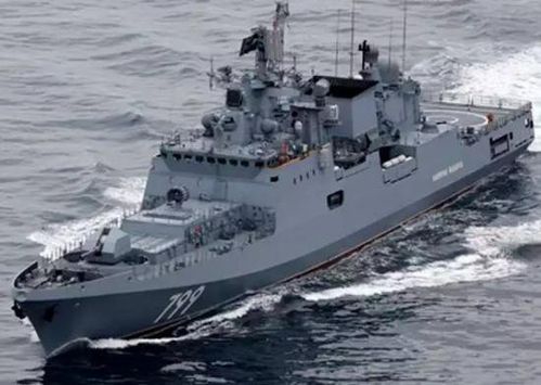 俄國海軍黑海艦隊傳由「馬卡洛夫海軍上將號(舷號799)」巡防艦接替旗艦位置，進行「重組」。   圖：翻攝陸媒/新浪軍事