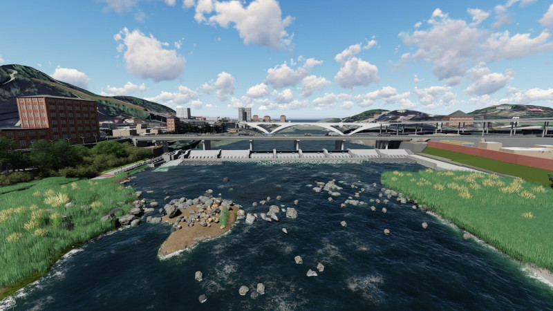 碧潭堰完工模擬圖。   圖：新北市水利局提供
