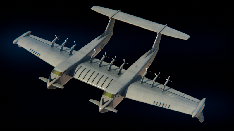 美國國防高等研究計劃署設想的水上飛機--「自由升降機」(Liberty Lifter)概念圖。   圖：翻攝DARPA網站