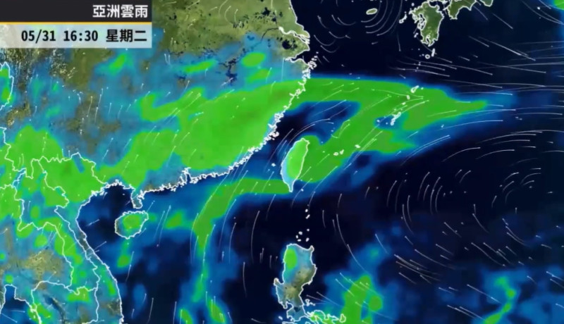 天氣風險公司表示，受到鋒面影響，今日各地山區、大台北、東部可能出現大雷雨。   圖：擷取自臉書「天氣風險 WeatherRisk」