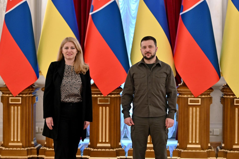 斯洛伐克總統查普托娃（Zuzana Caputova）則在5月底造訪基輔會見澤連斯基   圖：澤連斯基臉書