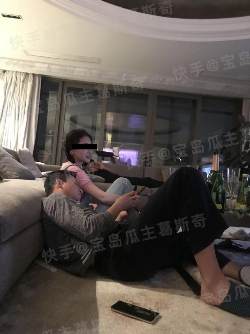 葛斯齊日前公開3張汪小菲和妙齡女子的親密照。   圖：翻攝自快手直播/葛斯齊
