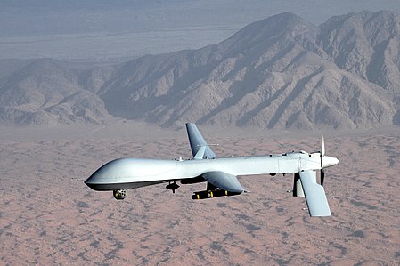 美軍打算賣給烏克蘭MQ-1C 捕食者無人機，可攜帶８枚地獄火飛彈。   圖：翻攝自維基百科