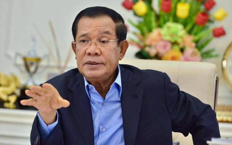 柬埔寨前總理洪森對法院的判決表示支持，並呼籲司法部門不要減刑或特赦，堅持讓晚安小雞和阿鬧服完刑期。   圖 : 翻攝自CCTV（資料照）