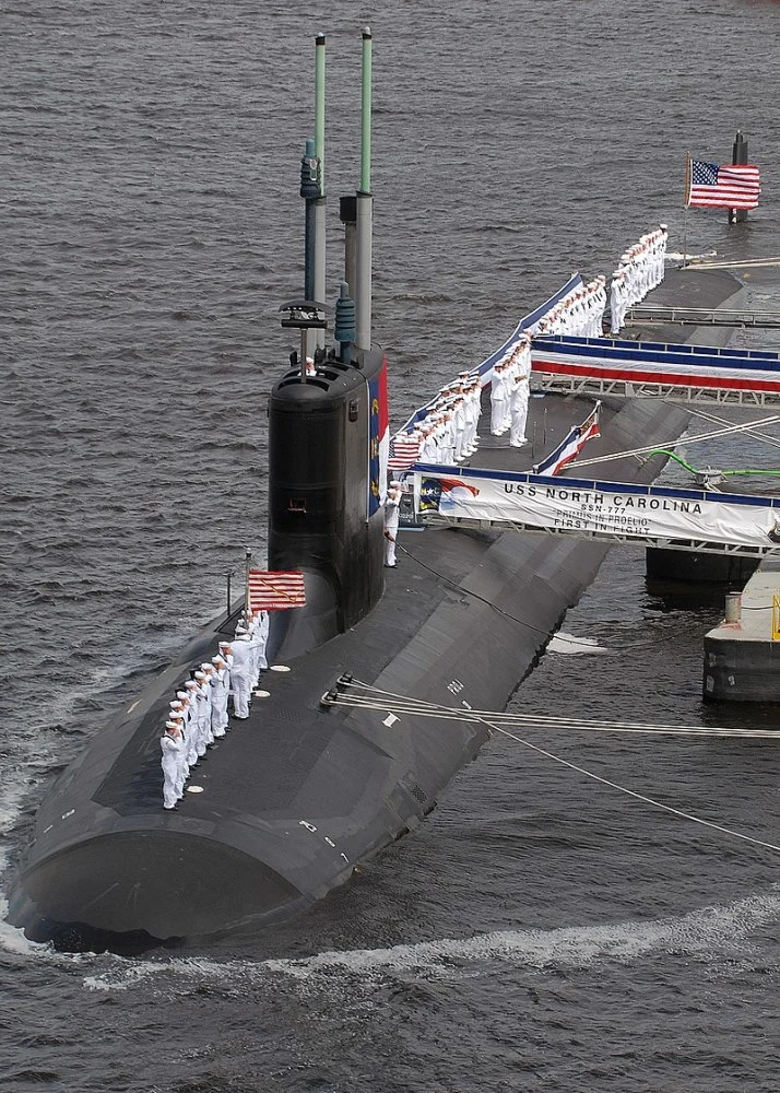 美國「北卡羅萊納」號「維吉尼亞級」核潛艇。   圖 : 翻攝自環球網