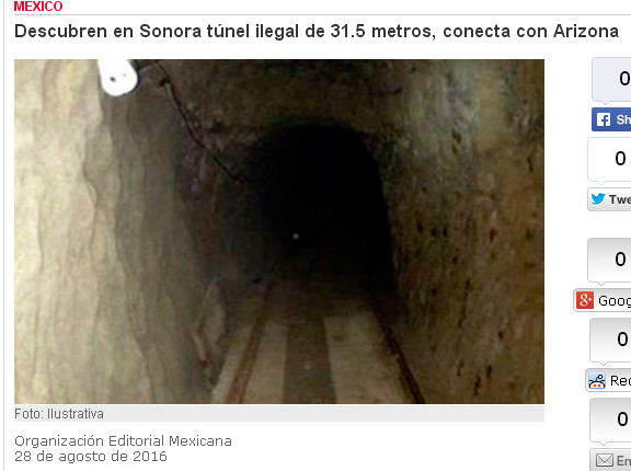 墨西哥警方查水管，查到長約31.5公尺的地道曝光，疑似用於走私毒品。   圖：翻攝DIARIO新聞網站