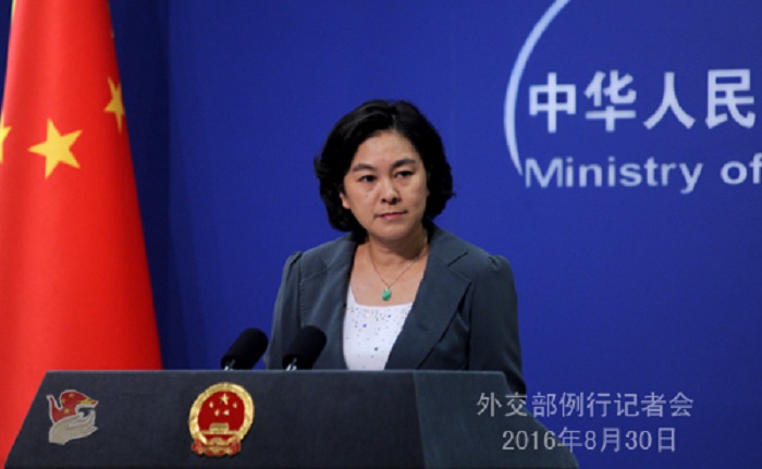 中國外交部發言人華春瑩30日表示，南海問題與G20沒有關係，峰會應聚焦如何為當前世界經濟成長注入新的動力。   圖：翻攝中國外交部網站