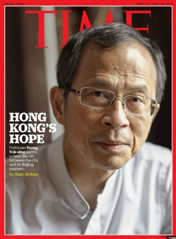 香港立法會主席曾鈺成登上《時代》雜誌(TIME)亞洲版封面人物。   圖：翻攝《時代》雜誌