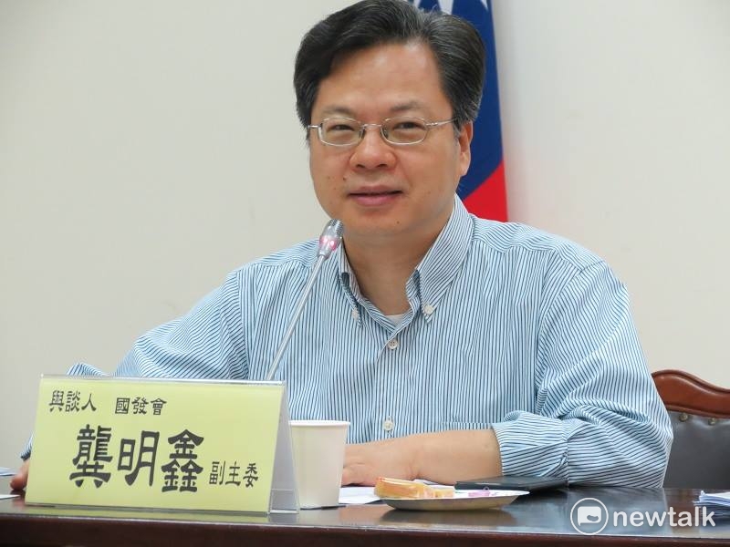 台灣產經建研社9日舉辦座談會，國家發展委員會副主委龔明鑫則表示，在7月出口轉好、預算落實等情況下，台灣今年GDP（經濟成長率）保1還是有機會。   圖：許芷敏/攝
