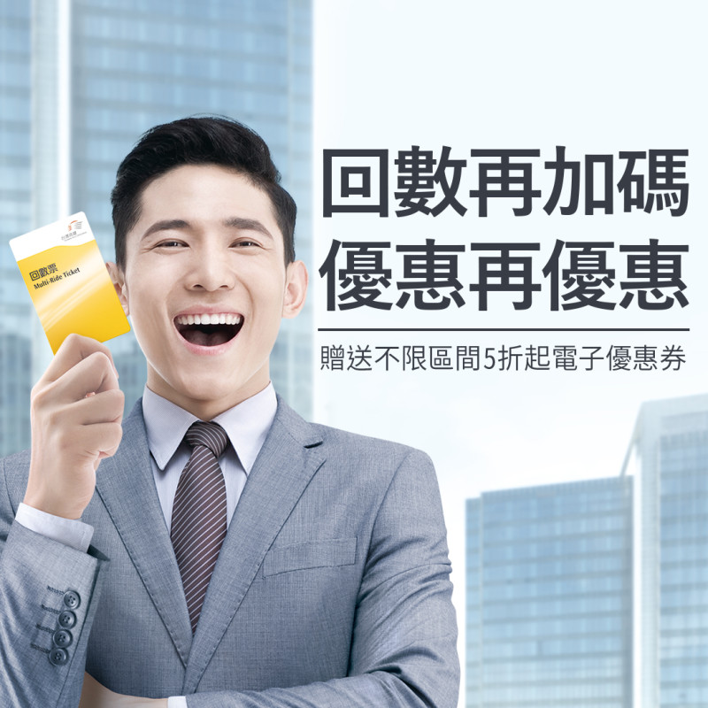台灣高鐵公司推出回數票加碼優惠專案，最高能夠獲得5折優惠券。   圖：台灣高鐵公司 / 提供