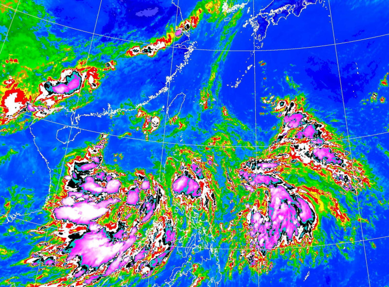 氣象專家賴忠瑋表示，南海的熱帶擾動有機會在週末成生颱風。   圖：中央氣象局／提供