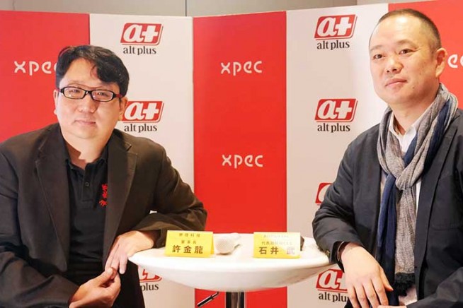 今年4月25日，樂陞宣布將與日本手遊上市公司AltPlus Inc策略聯盟，左為樂陞董事長許金龍。   圖：翻攝自樂陞官網。