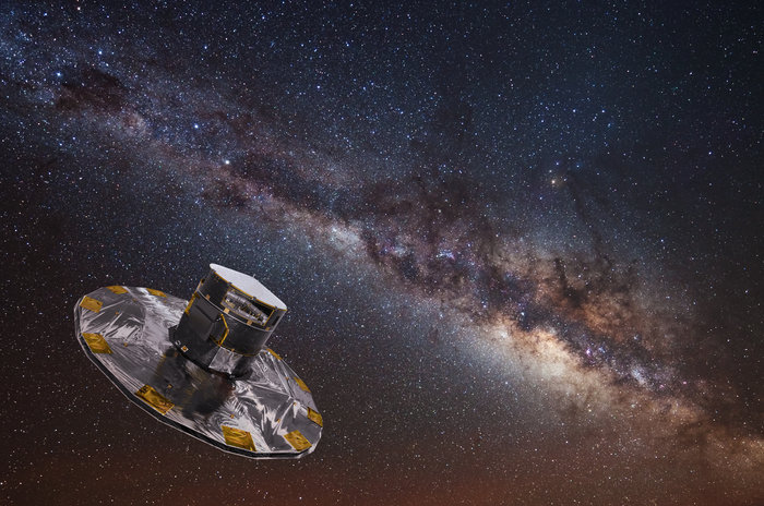 銀河系星圖是由蓋亞的10億畫素相機透過一次次掃瞄天際的望遠鏡拍下。   圖：翻攝自ESA