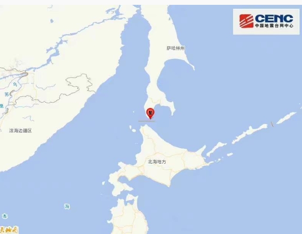 7月2日9時59分，在日本北海道地區（北緯45.8度，東經142.2度）發生5.9級地震，震源深度320公里   圖 : 翻攝自中國地震網