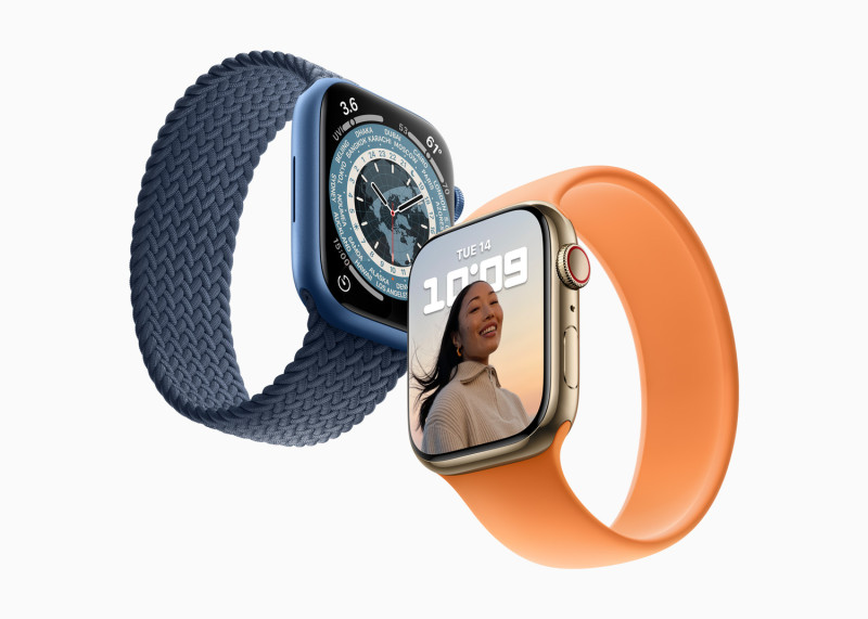 Apple Watch Series 8將配有體溫感測器，可以判斷用戶是否在發燒。(圖為Apple Watch Series 7)   圖：取自蘋果官網