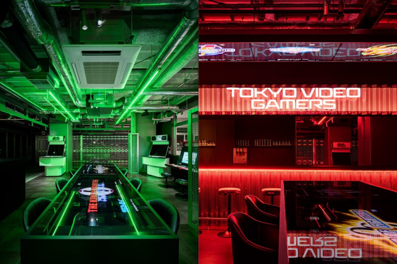 「TOKYO VIDEO GAMERS」的大型電玩機台使玩家一秒墜入懷念的街機遊戲世界。   圖：INDORinc / 提供