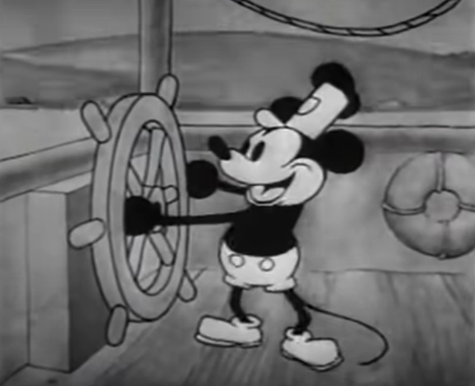 1928年迪士尼的米老鼠誕生於「汽船威利號」( Steamboat Willie )上    圖: 翻攝自 Walt Disney Animation Studios 官方YouTube頻道