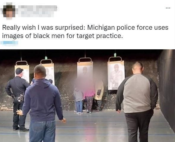 網友評論美國警察用黑人照片來打靶是種族歧視。   圖 : 翻攝自社群軟體