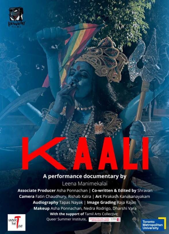 印度新片《迦梨》（Kali）的海報引發宗教信徒不滿。   圖：翻攝自Leena Manimekalai推特