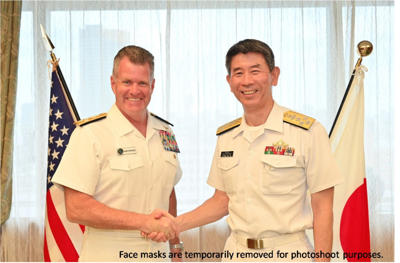 美軍太平洋艦隊司令帕帕羅上將（Samuel Paparo）在六月相繼訪問日、韓兩家官員。   圖：擷取自美國太平洋艦隊臉書
