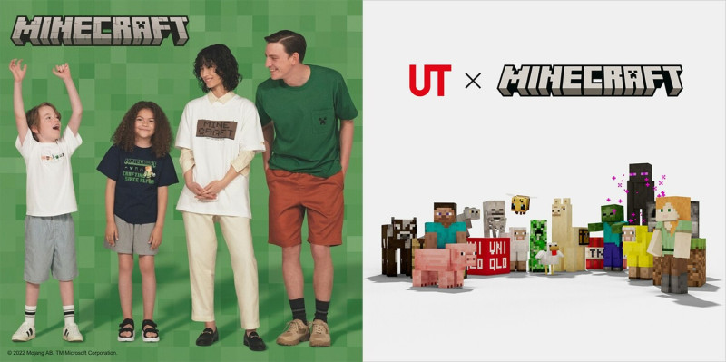 《Minecraft》再度與 UNIQLO 聯名推出系列 UT，7 月 15 日起正式在全台 UNIQLO 實體店鋪與網路商店販售 圖：台灣微軟/提供