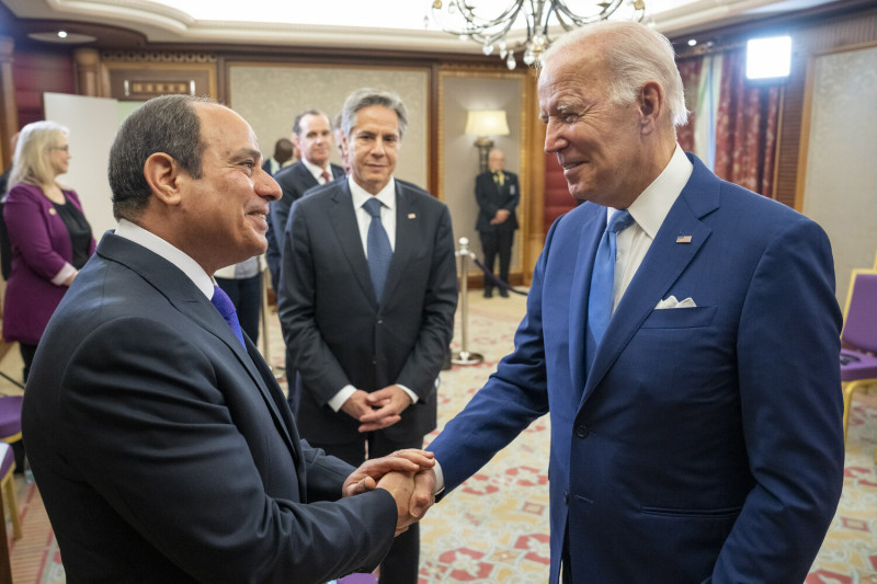 埃及總統塞西會晤美國總統拜登。   圖/取自President Biden @POTUS推特