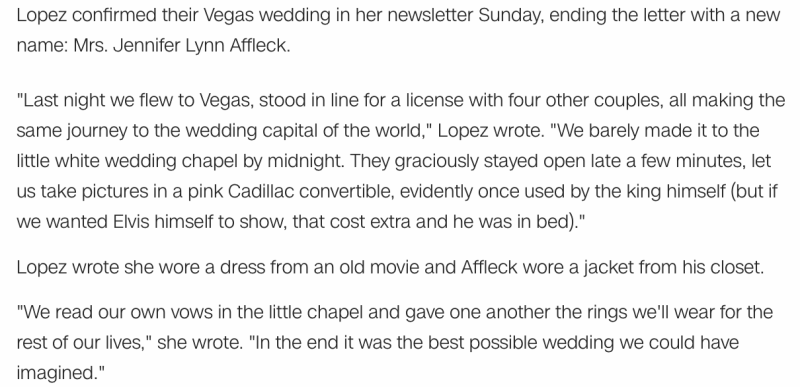 兩人婚禮細節。   圖：翻攝自CNN官網