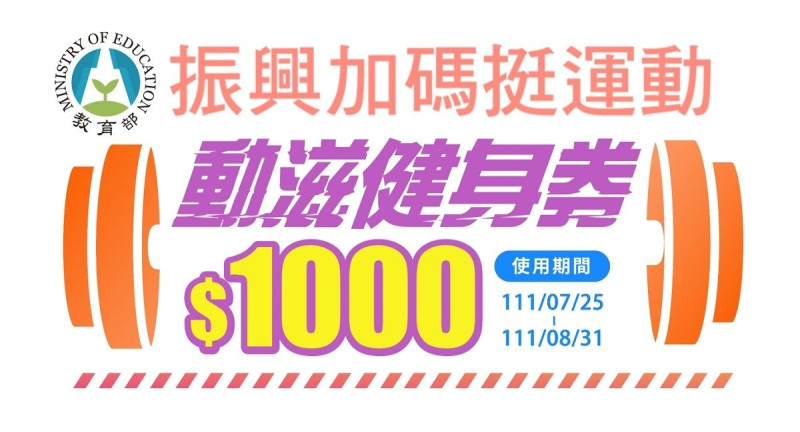 1000元動滋健身券今(18)開放登記。   圖：教育部體育署／提供