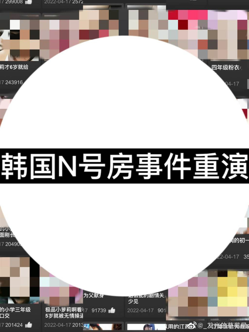 中國網友指控，有人架設網站展示猥褻女童影片，更有多達5萬人的私密群組專門圍獵女童拍片。   圖：翻攝微博